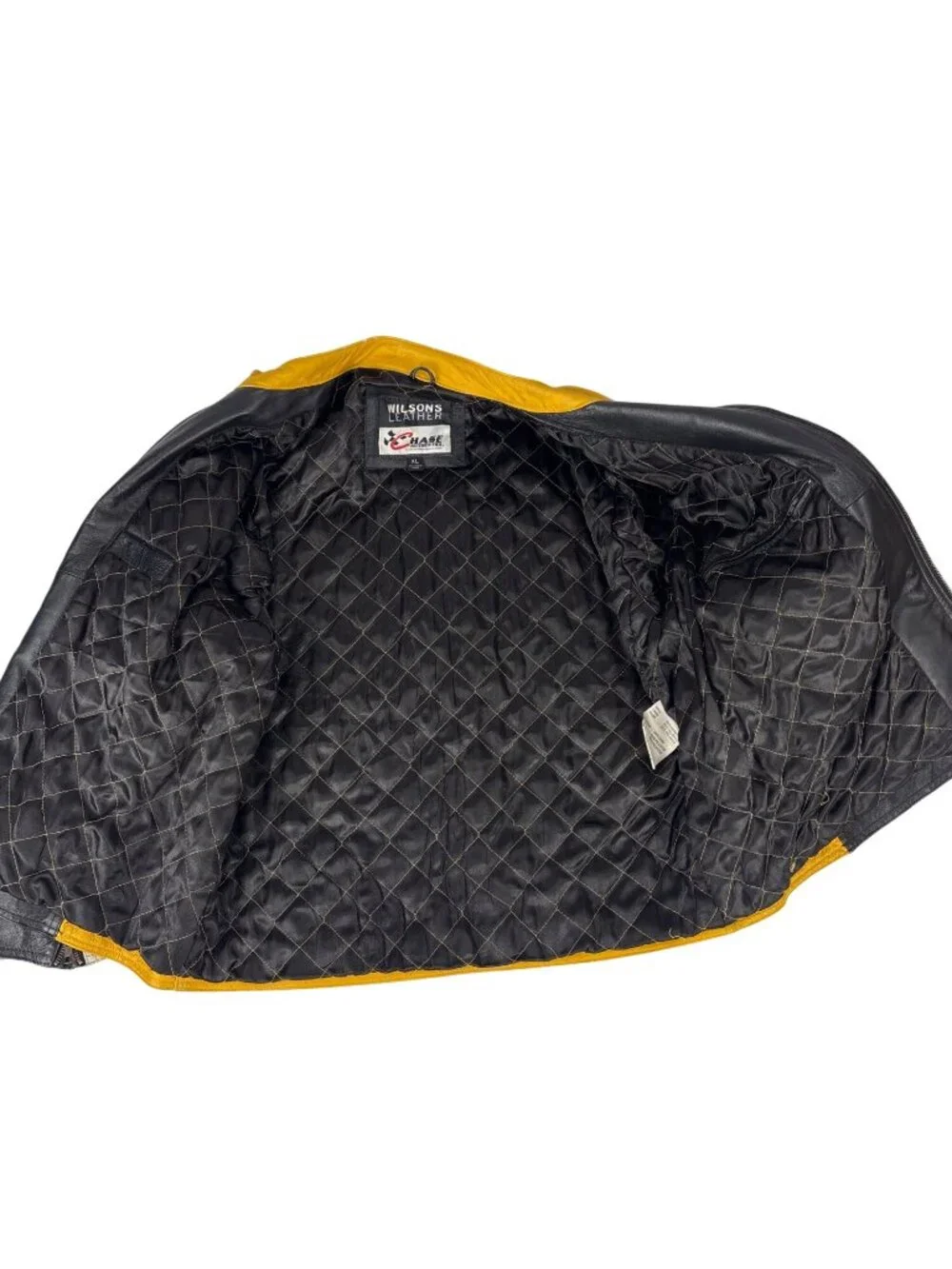 Vtg Wilsons Leather NASCAR Jacket Matt Kenseth 17 DeWalt Racing Bomber Black Yel